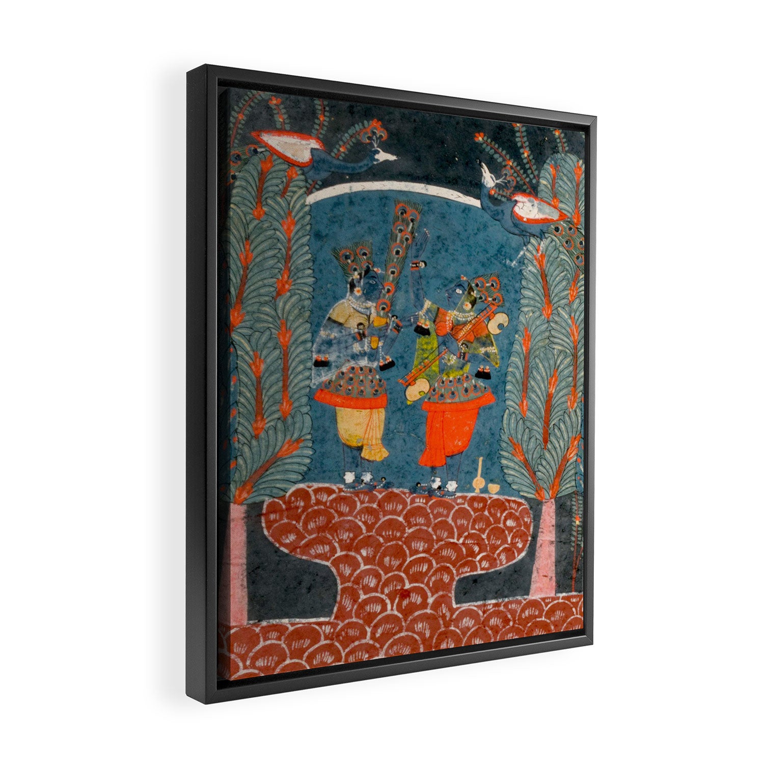 Women In The Forest Indian Painted Illustration Framed Canvas Print Gallery Image 2