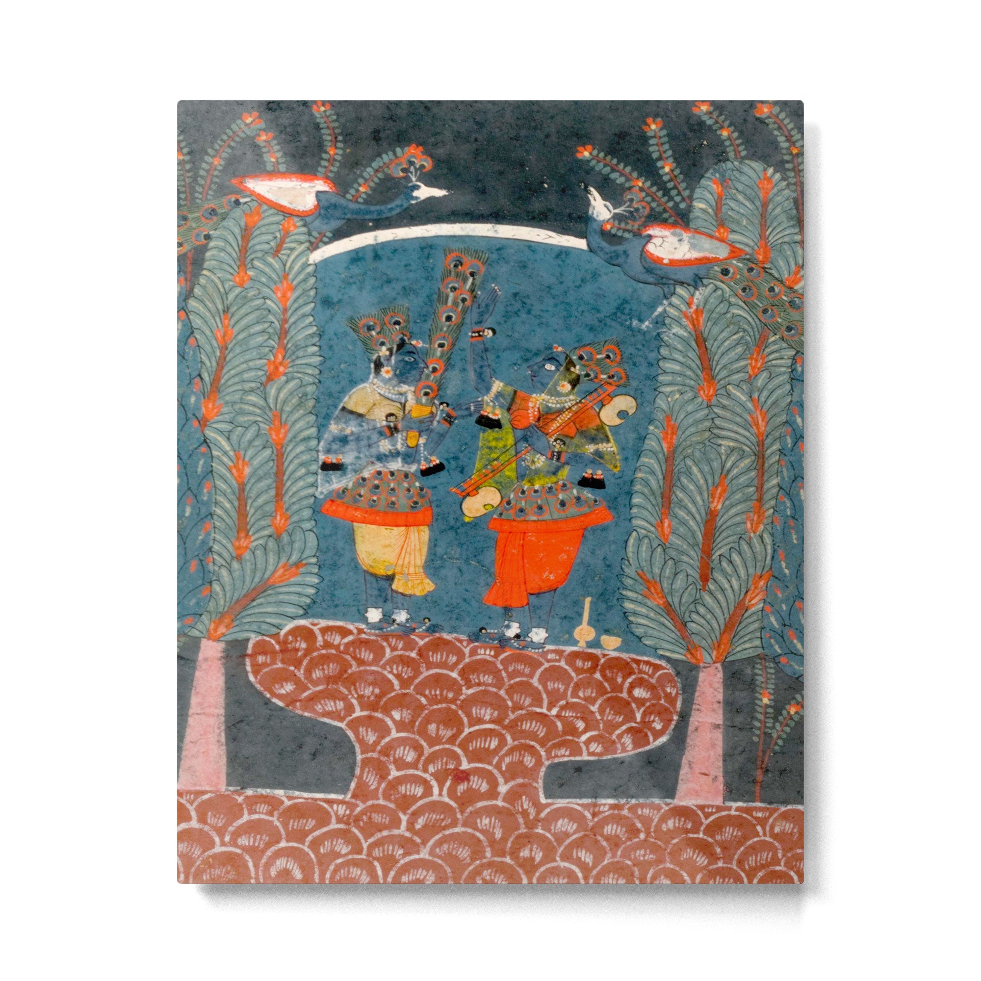 Women In The Forest Indian Painted Illustration Metal Print Gallery Image 6