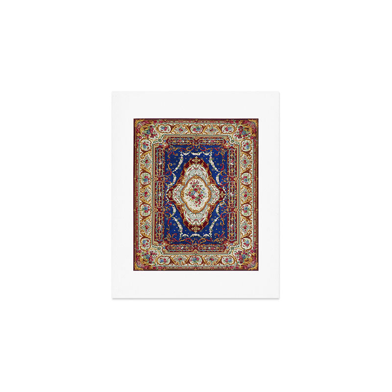 Wonderfully Detailed Persian Rug Oriental Victorian Style Carpet Design Art Print Gallery Image 1
