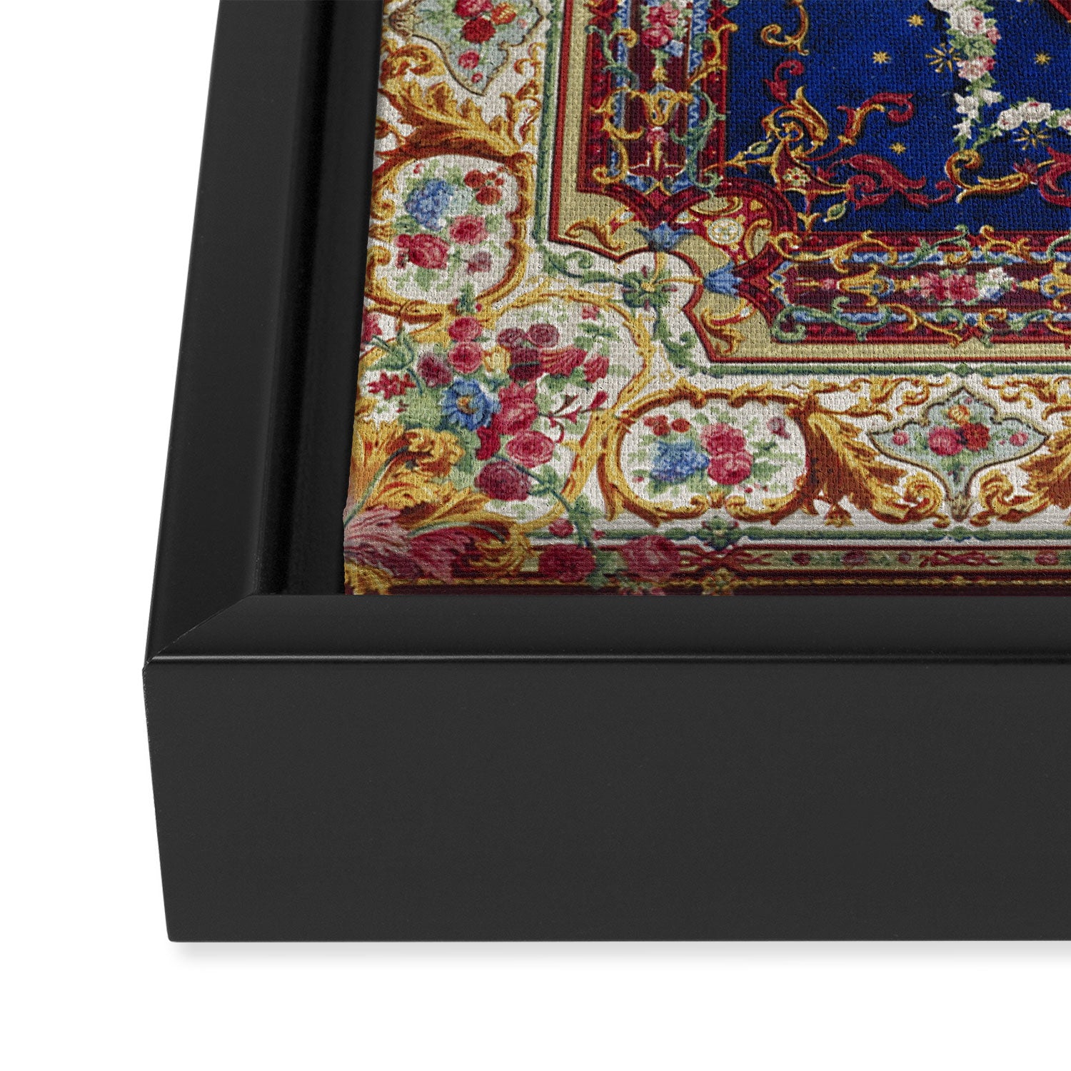 Wonderfully Detailed Persian Rug Oriental Victorian Style Carpet Design Framed Canvas Print Gallery Image 3