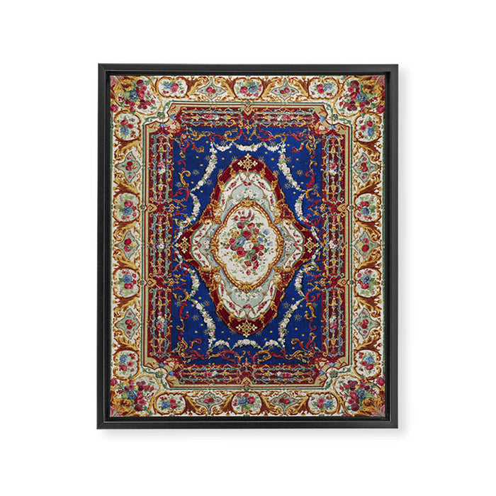 Wonderfully Detailed Persian Rug Oriental Victorian Style Carpet Design Framed Canvas Print Gallery Image 1