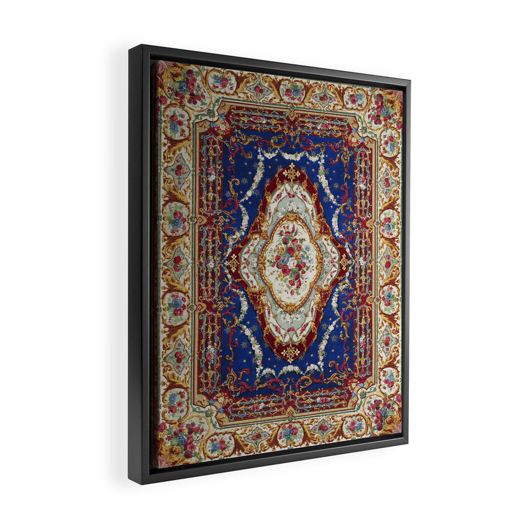 Wonderfully Detailed Persian Rug Oriental Victorian Style Carpet Design Framed Canvas Print Gallery Image 2