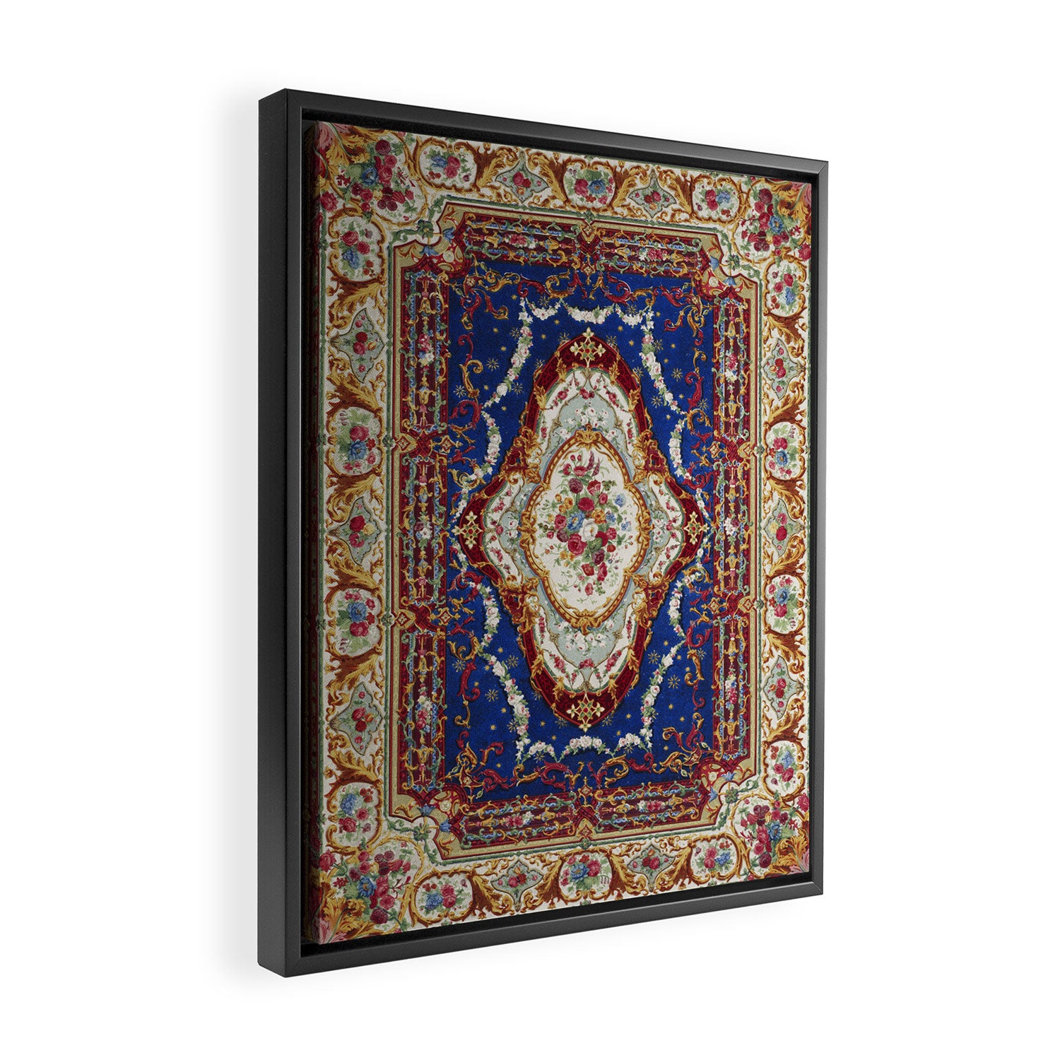 Wonderfully Detailed Persian Rug Oriental Victorian Style Carpet Design Framed Canvas Print Gallery Image 2