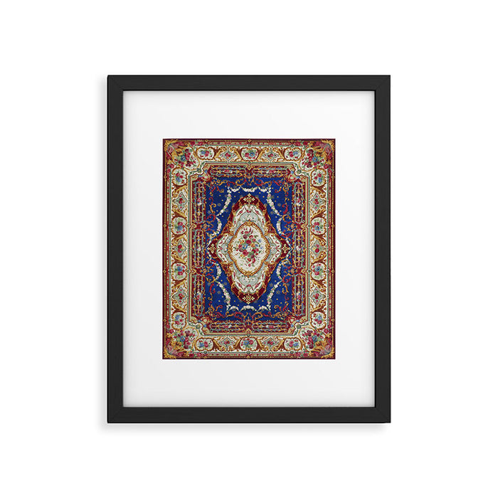 Wonderfully Detailed Persian Rug Oriental Victorian Style Carpet Design Framed Art Print Gallery Image 1