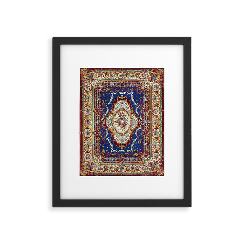 Wonderfully Detailed Persian Rug Oriental Victorian Style Carpet Design Framed Art Print Gallery Image 5