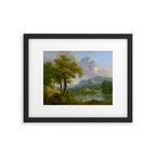 Wooded Hilly Landscape Antique Oil Painting Framed Art Print Gallery Image 5