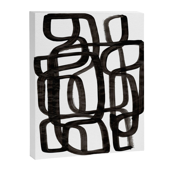 'Writing On The Wall' Mid Century Modern Fun Abstract Shapes  Canvas Print Gallery Image 1