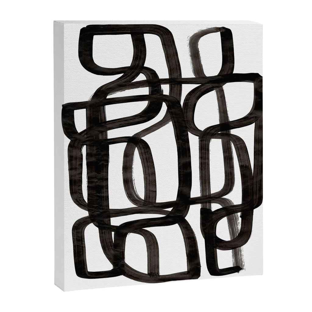 'Writing On The Wall' Mid Century Modern Fun Abstract Shapes  Canvas Print Gallery Image 6