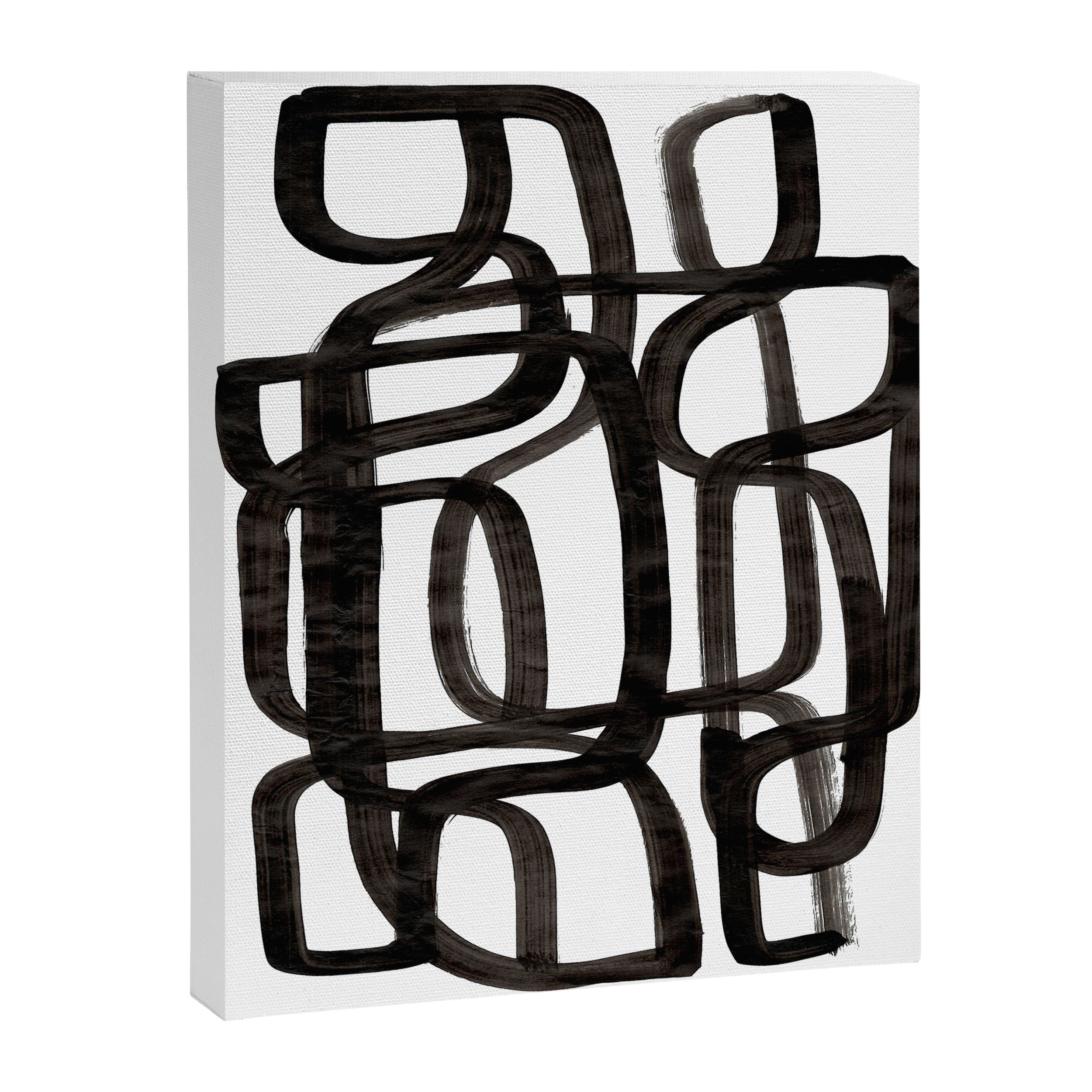 'Writing On The Wall' Mid Century Modern Fun Abstract Shapes  Canvas Print Gallery Image 6