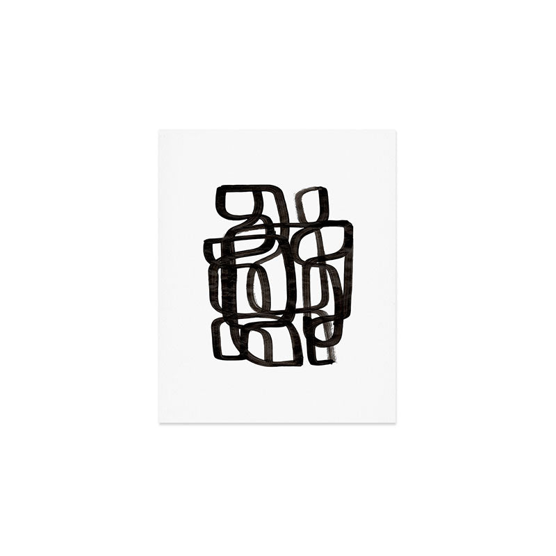'Writing On The Wall' Mid Century Modern Fun Abstract Shapes  Art Print Gallery Image 1