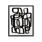 'Writing On The Wall' Mid Century Modern Fun Abstract Shapes  Framed Canvas Print Gallery Image 6