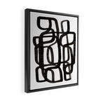 'Writing On The Wall' Mid Century Modern Fun Abstract Shapes  Framed Canvas Print Gallery Image 2