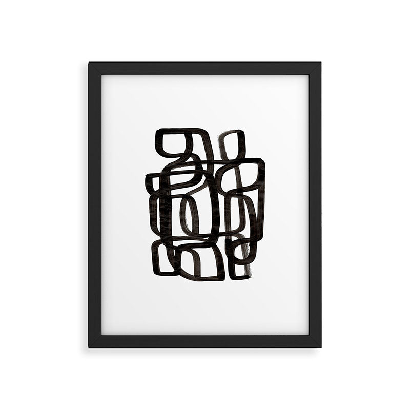 'Writing On The Wall' Mid Century Modern Fun Abstract Shapes  Framed Art Print Gallery Image 4