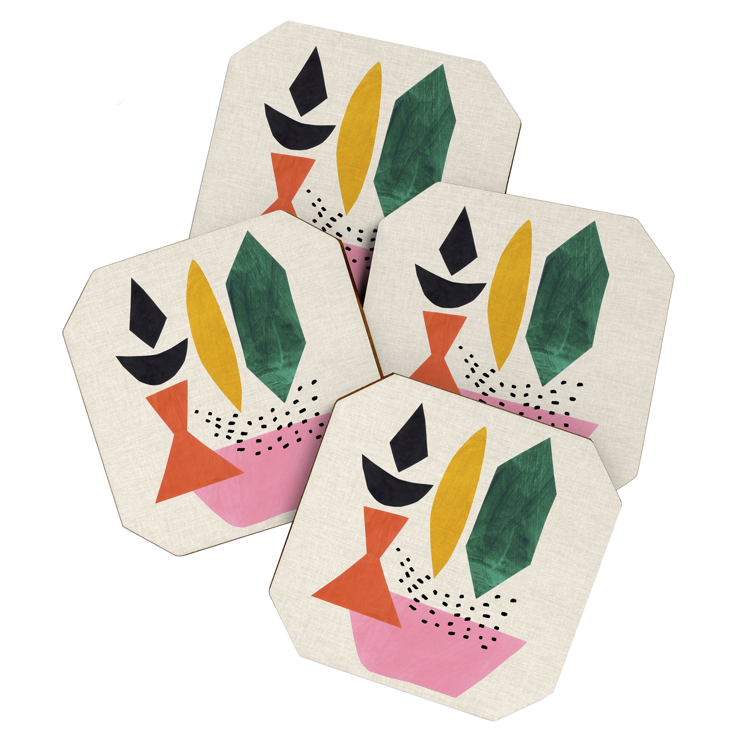 Yellow And Green Shards Coaster Gallery Image 1