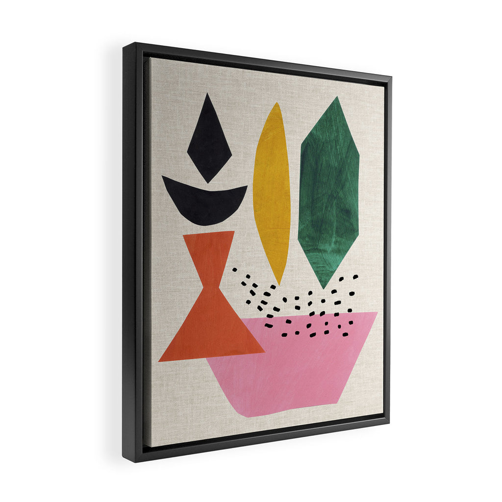 Yellow And Green Shards Framed Canvas Print Gallery Image 2