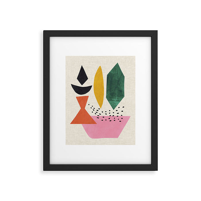 Yellow And Green Shards Framed Art Print Gallery Image 1