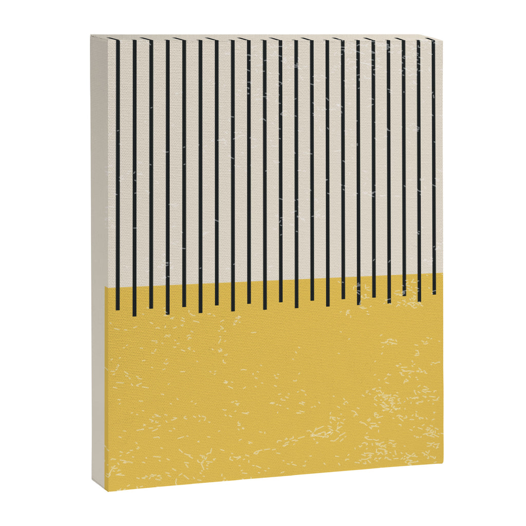 Yellow Lemon Square Stripes Mid Century Modern Minimalist Rothko Inspired Colourfield Stripes Canvas Print Gallery Image 6