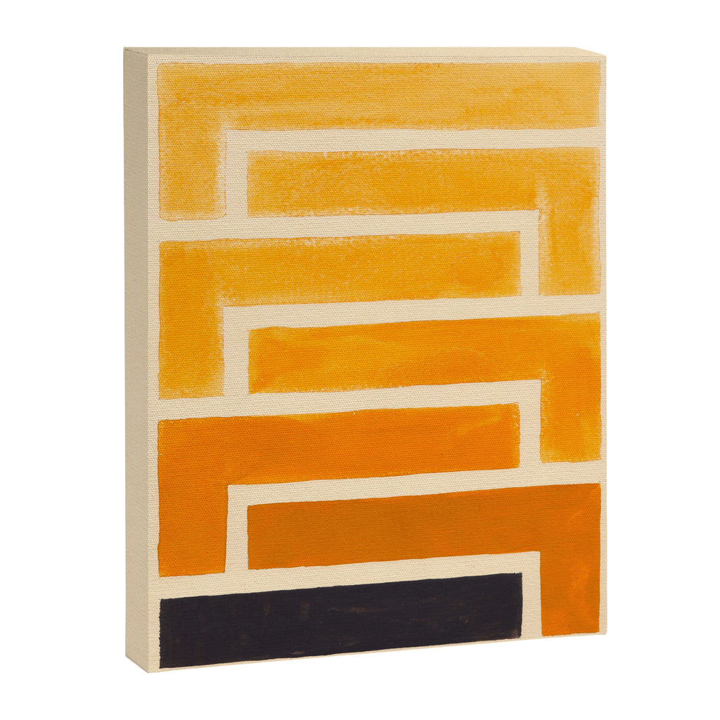 Yellow Ocher Mid Century Pattern Canvas Print Gallery Image 8