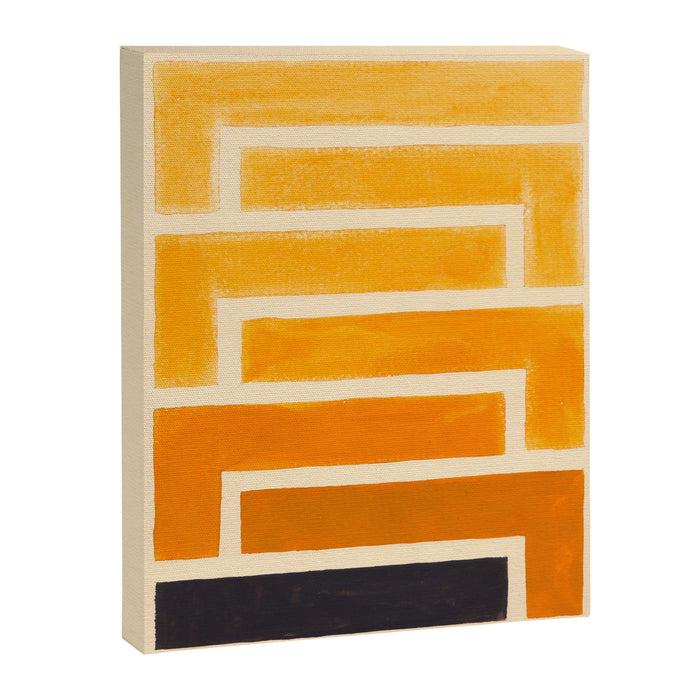 Yellow Ocher Mid Century Pattern Canvas Print Gallery Image 1
