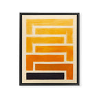 Yellow Ocher Mid Century Pattern Framed Canvas Print Gallery Image 8