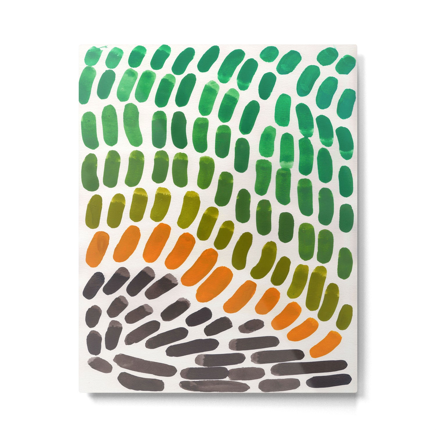 Yellow Teal Green Colorful Watercolor abstract Organic Pattern mid century Modern Minimalist Playful Metal Print Gallery Image 4