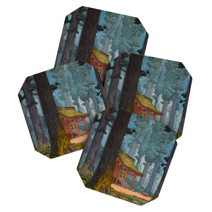 YoshidaToshi Sacred Grove Antique Japanese Woodblock Print  Coaster Gallery Image 1