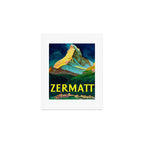 Zermatt Switzerland Vintage Mid Century Modern Travel Poster Art Print Gallery Image 1