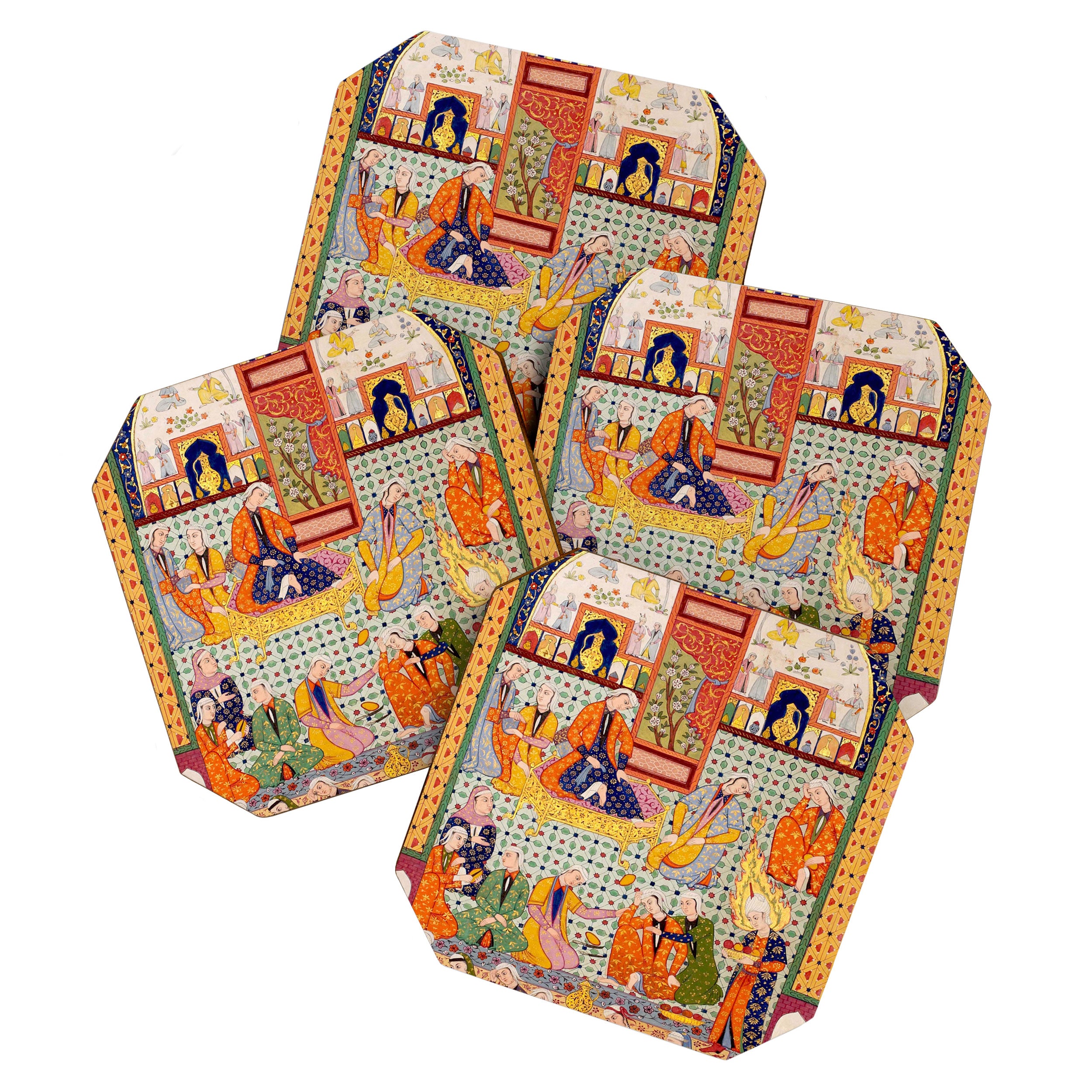  Zulaykhaâs friends cutting their fingers at the sight of Joseph Antique Islamic Art  Coaster Gallery Image 1