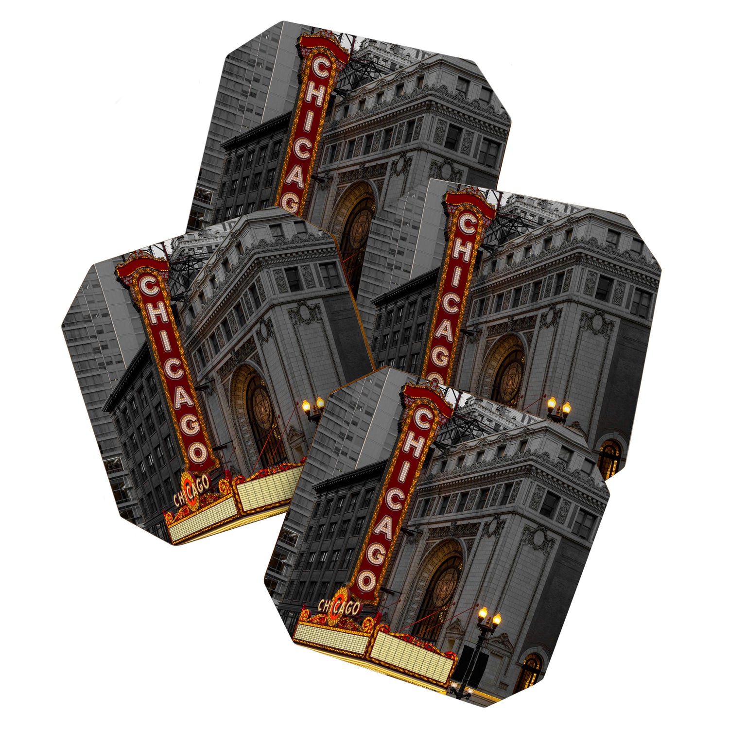 Chicago Theatre Sign Downtown State Street Historic Theater Marquee Coaster Gallery Image 1