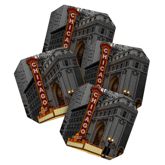 Chicago Theatre Sign Downtown State Street Historic Theater Marquee Coaster Gallery Image 1