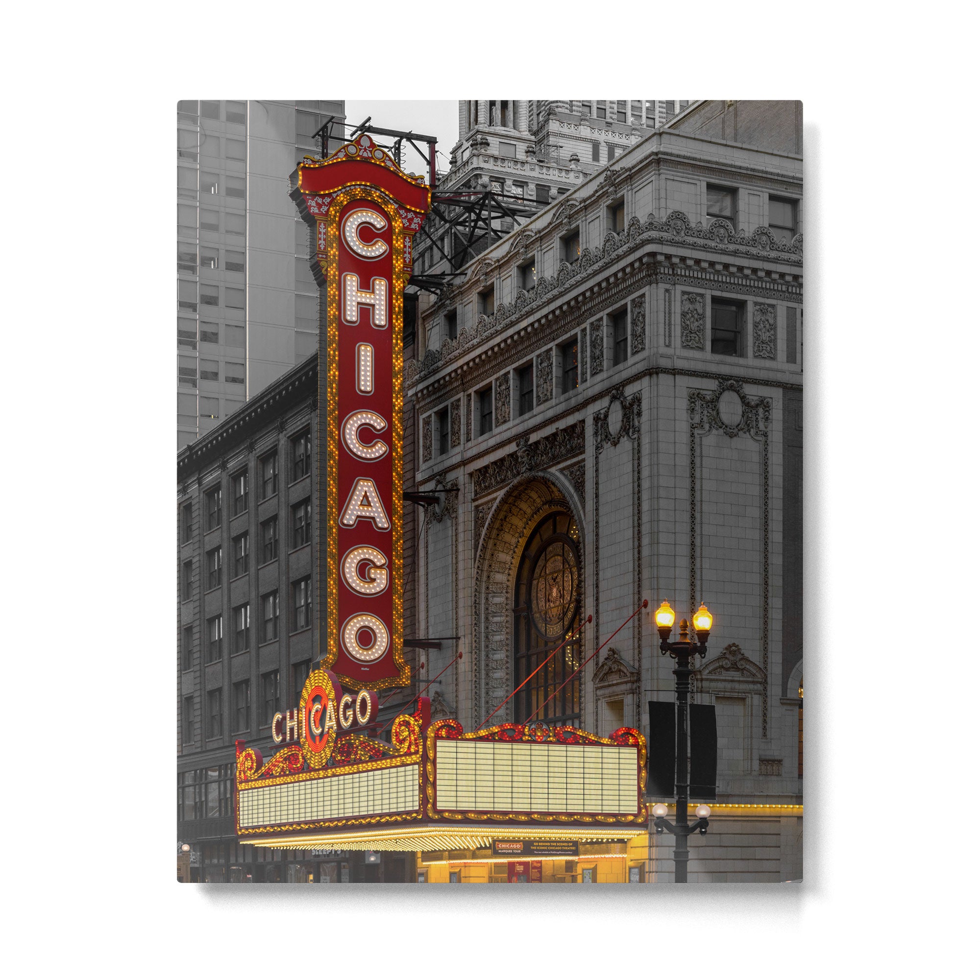 Chicago Theatre Sign Downtown State Street Historic Theater Marquee Metal Print Gallery Image 6