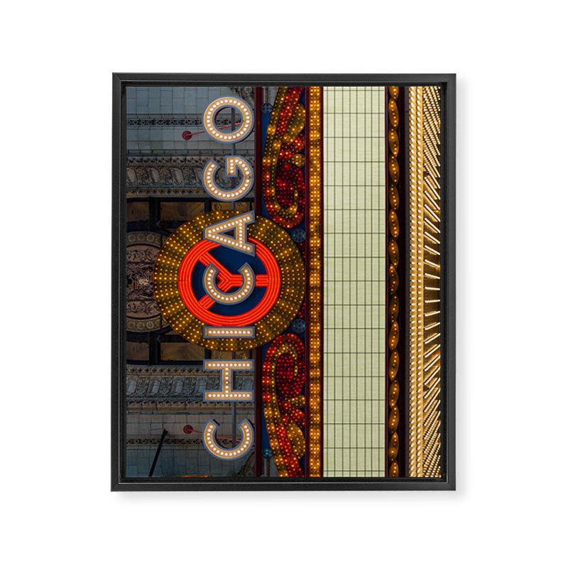 Glowing Chicago Framed Canvas Print Gallery Image 6