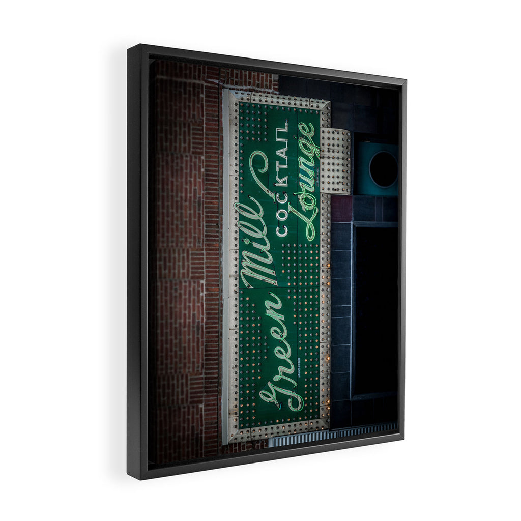 Green Mill Cocktail Lounge Vintage Neon Sign Uptown Chicago Framed Canvas Print Gallery Image 2