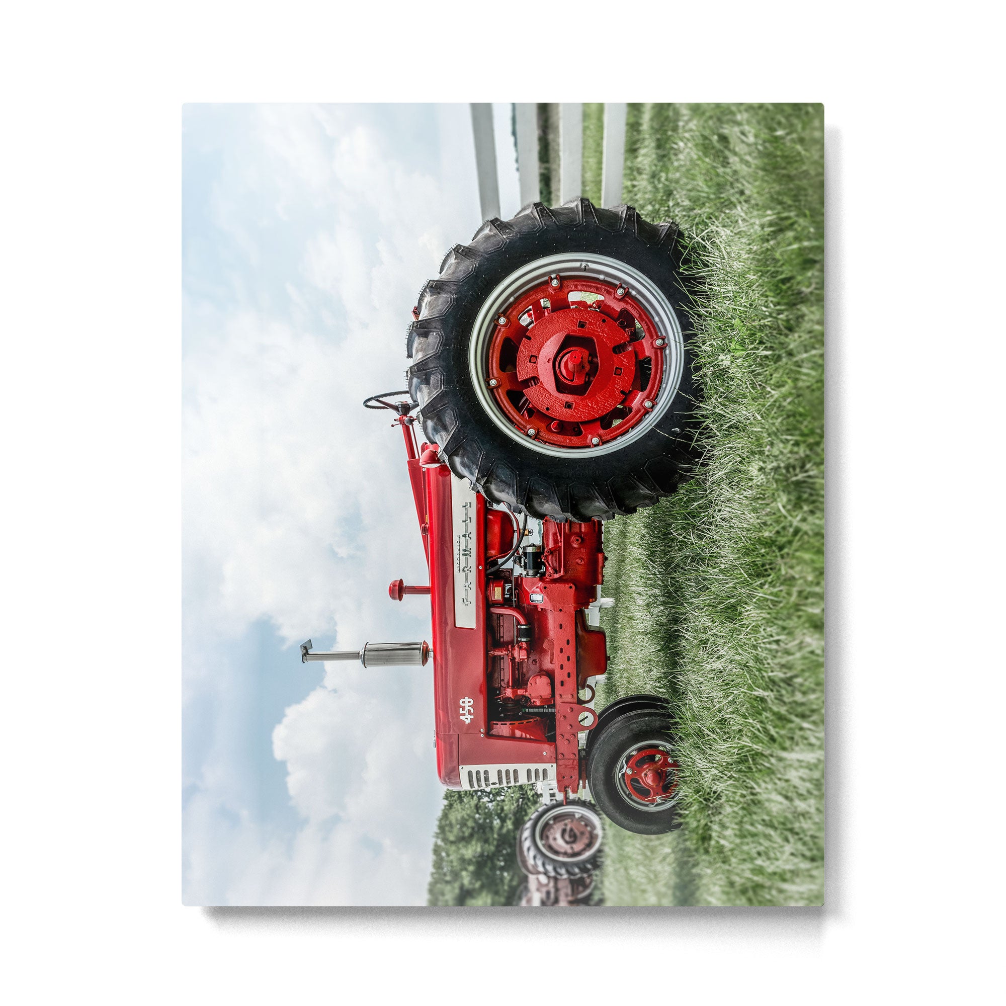 Vintage IH Farmall 450 Side View Red Tractor Metal Print Gallery Image 4