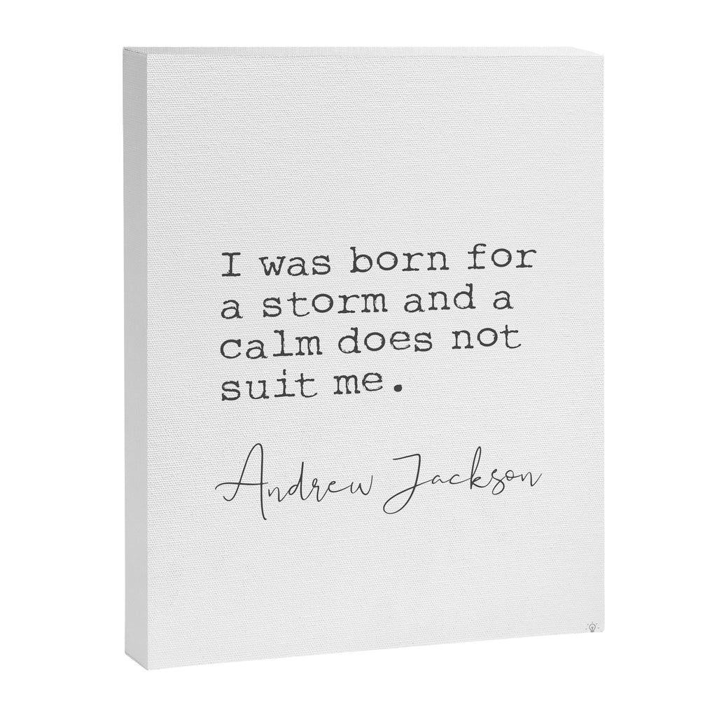 Andrew Jackson. I was born for a storm and a calm does not suit me. Canvas Print Gallery Image 6