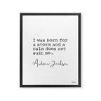 Andrew Jackson. I was born for a storm and a calm does not suit me. Framed Canvas Print Gallery Image 6