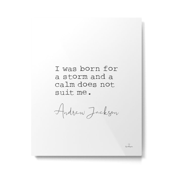 Andrew Jackson. I was born for a storm and a calm does not suit me. Metal Print Gallery Image 1