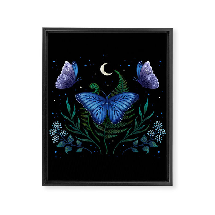Blue Morpho Butterfly Framed Canvas Print Gallery Image 1
