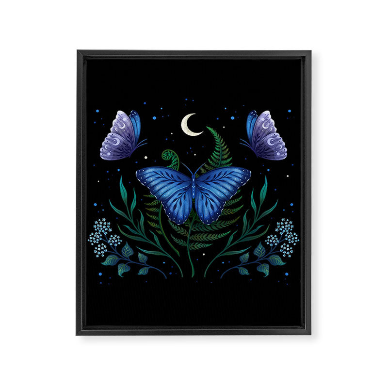 Blue Morpho Butterfly Framed Canvas Print Gallery Image 8