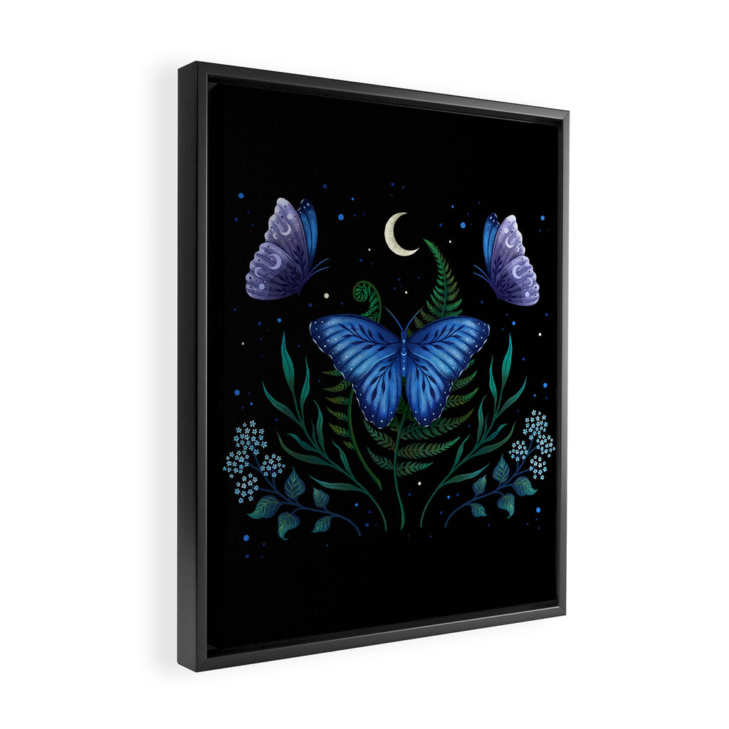 Blue Morpho Butterfly Framed Canvas Print Gallery Image 2