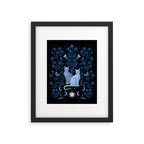 Blue Thistle & Cat Framed Art Print Gallery Image 5