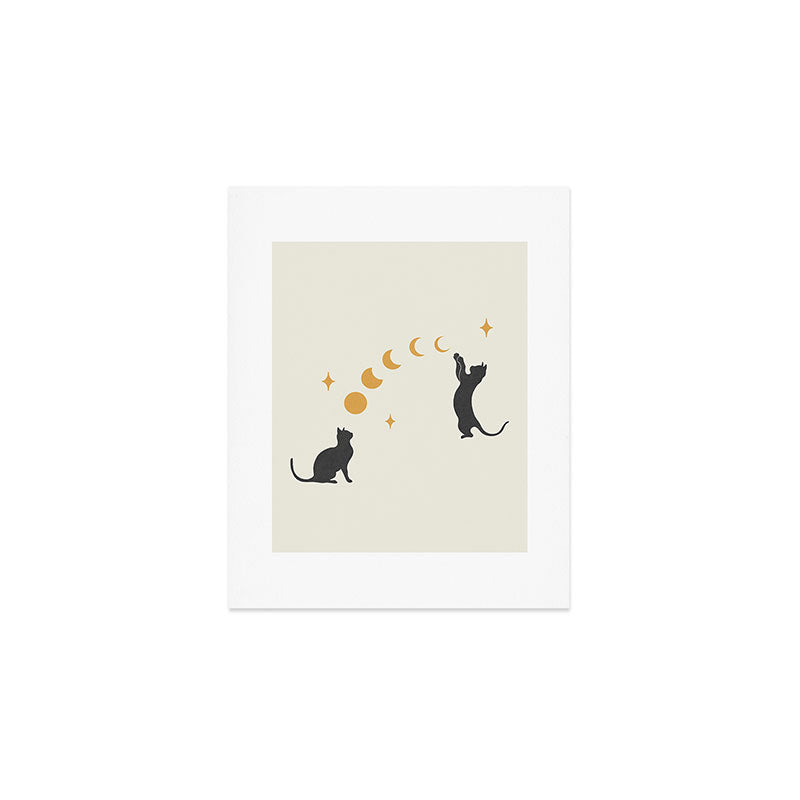 Cat and Moon 1 Art Print Gallery Image 1