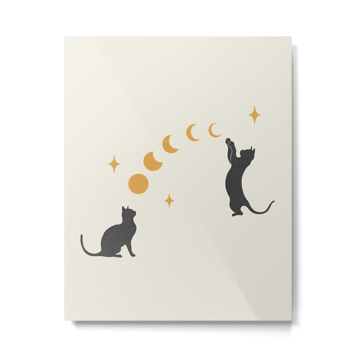 Cat and Moon 1 Metal Print Gallery Image 1