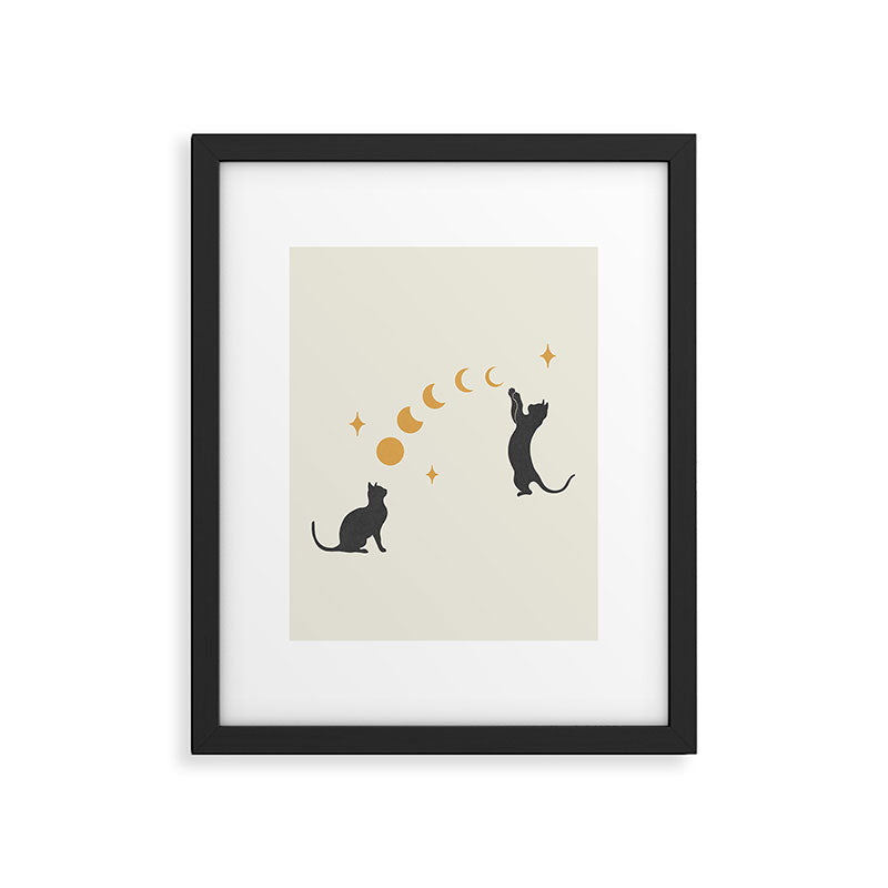Cat and Moon 1 Framed Art Print Gallery Image 6
