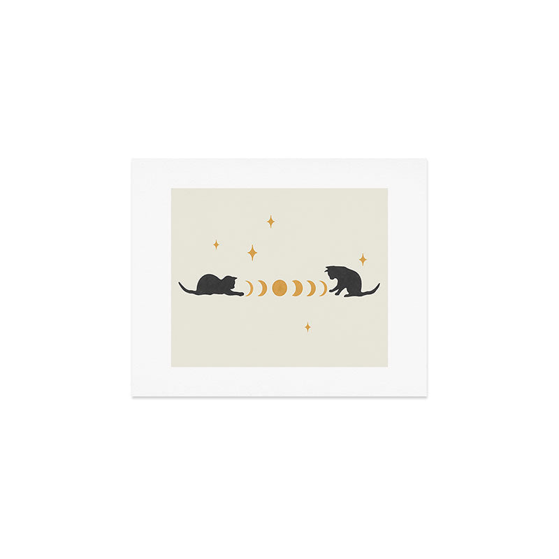 Cat and Moon 3 Art Print Gallery Image 1