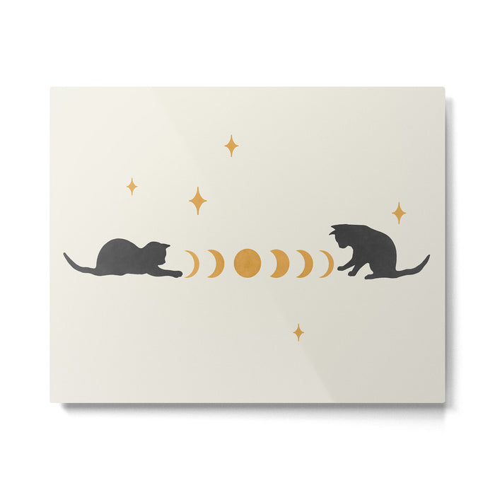 Cat and Moon 3 Metal Print Gallery Image 1