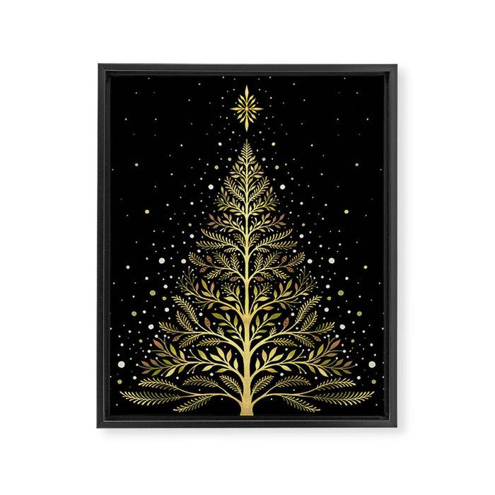 Christmas Night Tree-Glowing Framed Canvas Print Gallery Image 1