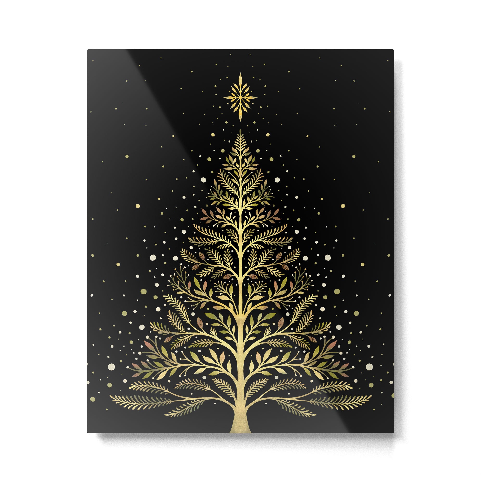 Christmas Night Tree-Glowing Metal Print Gallery Image 6