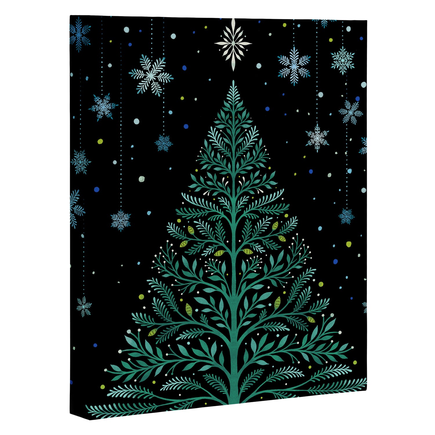 Christmas Night Tree-Snowy Canvas Print Gallery Image 3