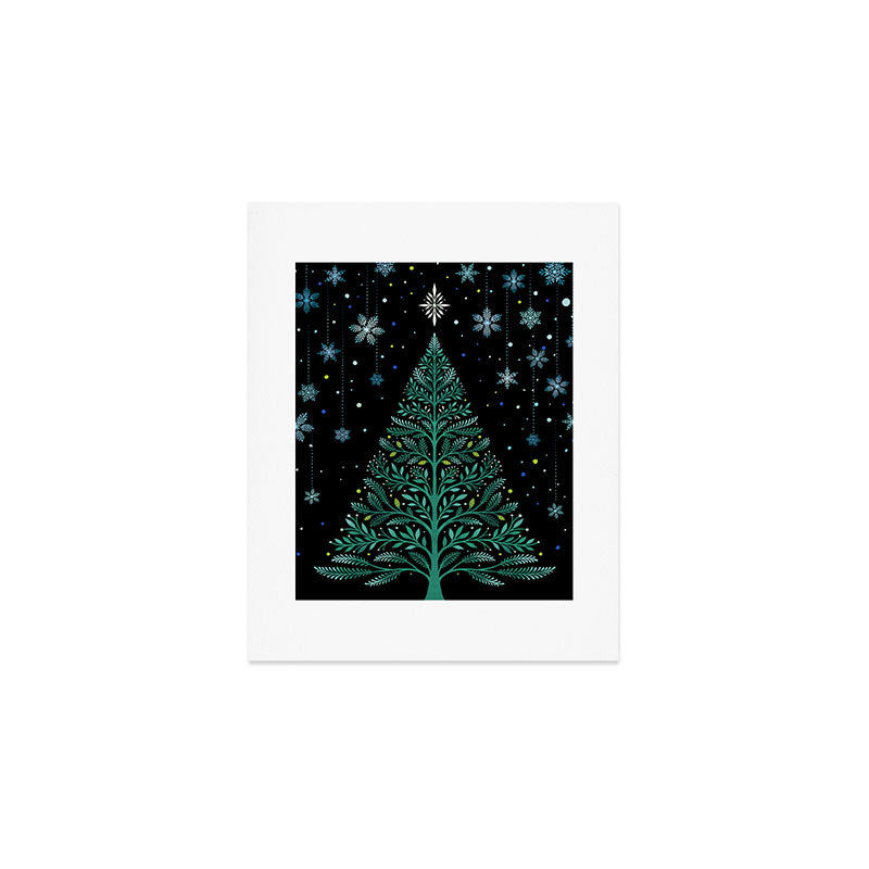 Christmas Night Tree-Snowy Art Print Gallery Image 1